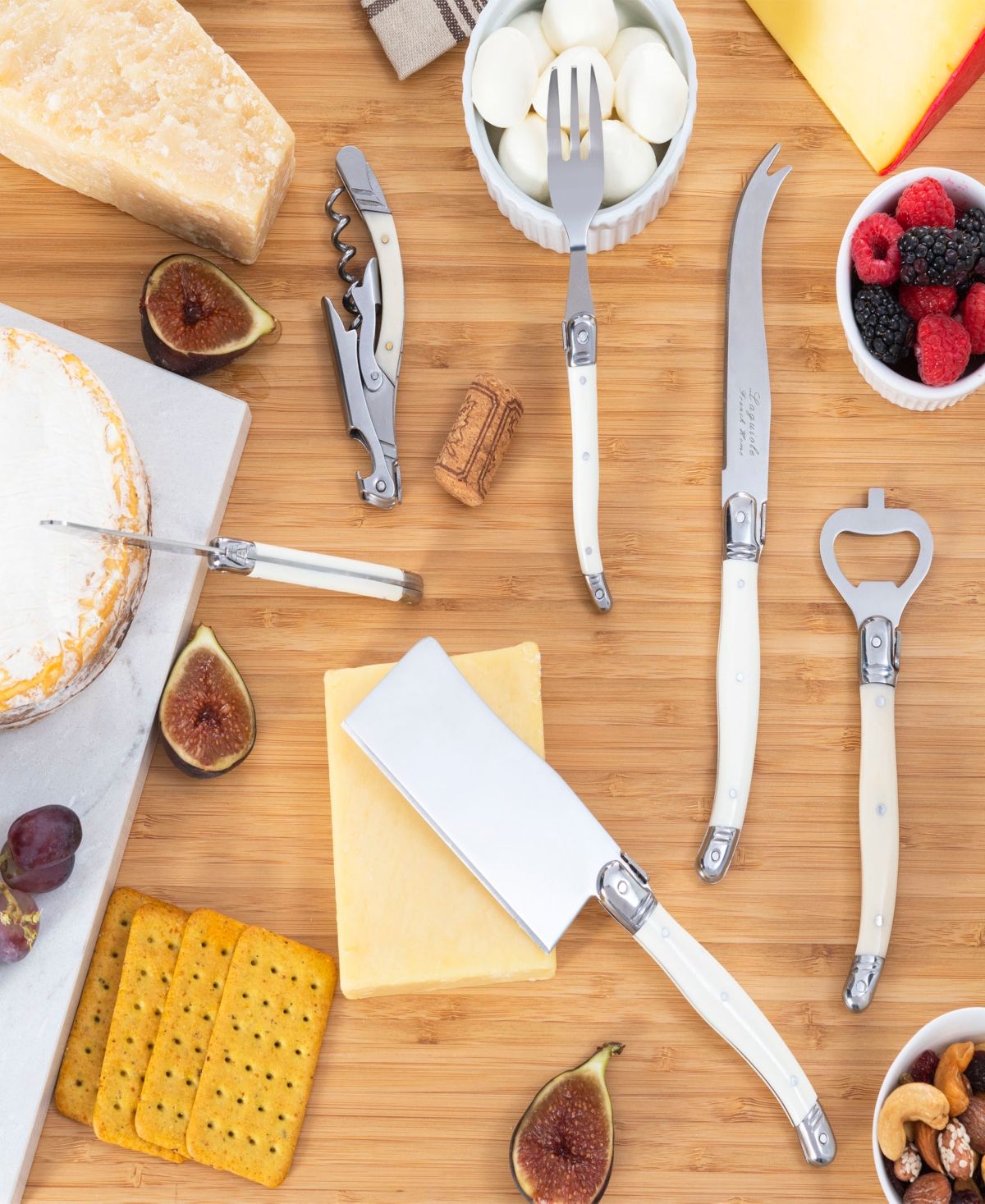 French Home Laguiole Essential 9-Piece Charcuterie and Barware Set with Handles