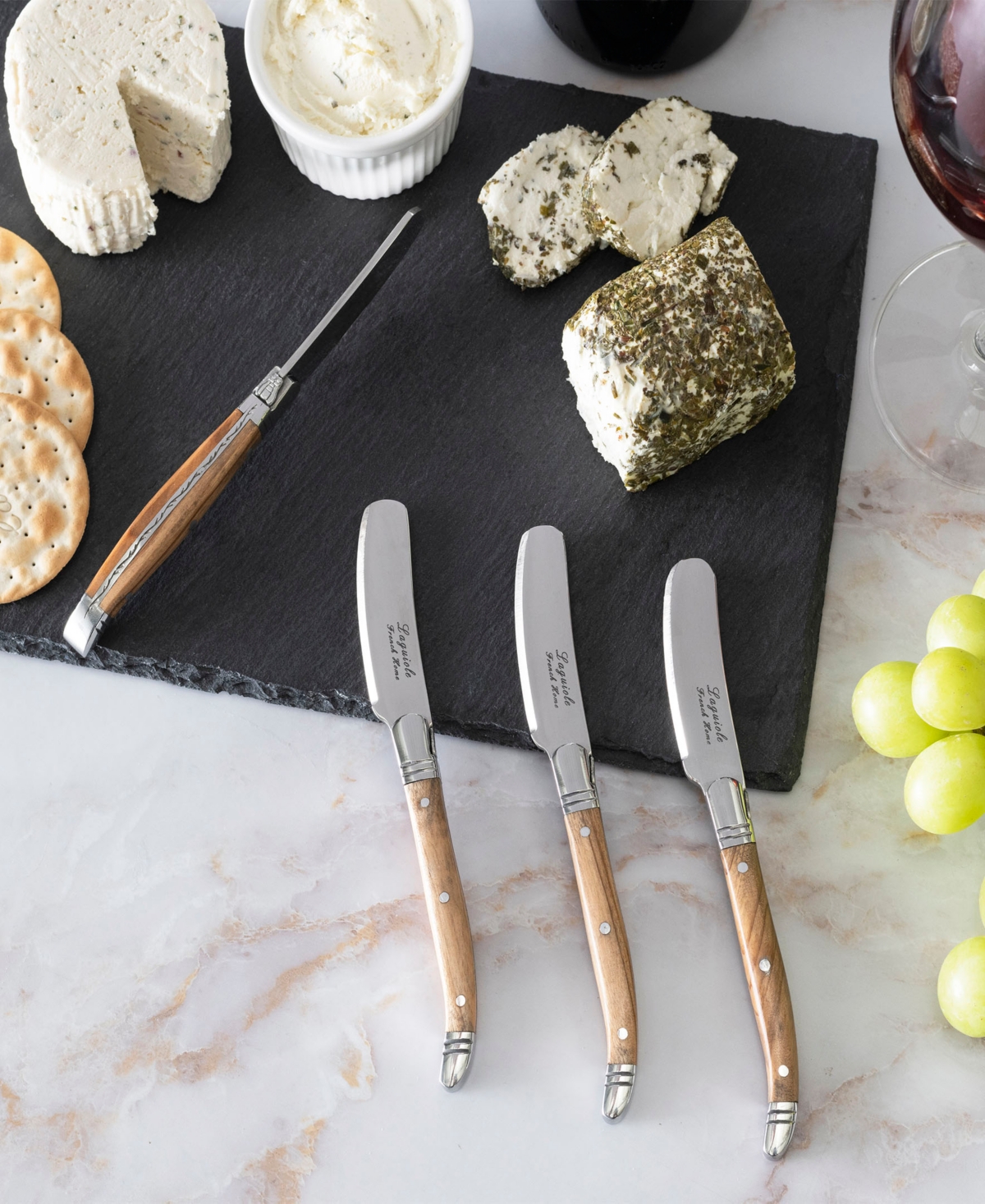 French Home Connoisseur Laguiole Set of 4 Spreaders with OliveHandles - Wood