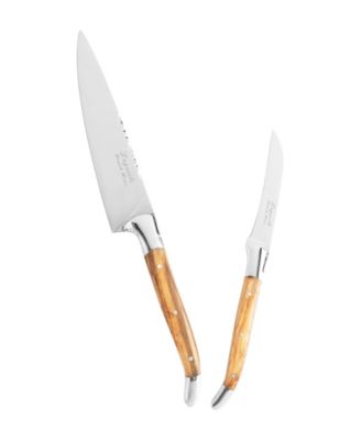 2-Piece Connoisseur Laguiole Vegetable Knife Set with Olive Wood Handles