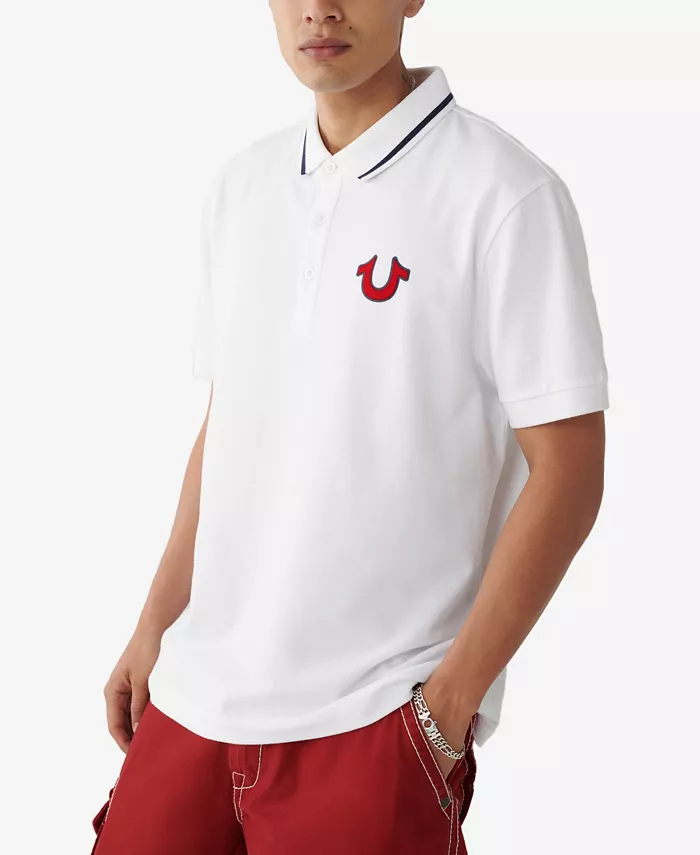 Men's Regular Fit Short Sleeve Buddha Logo Polo Shirt - thumbnail 3