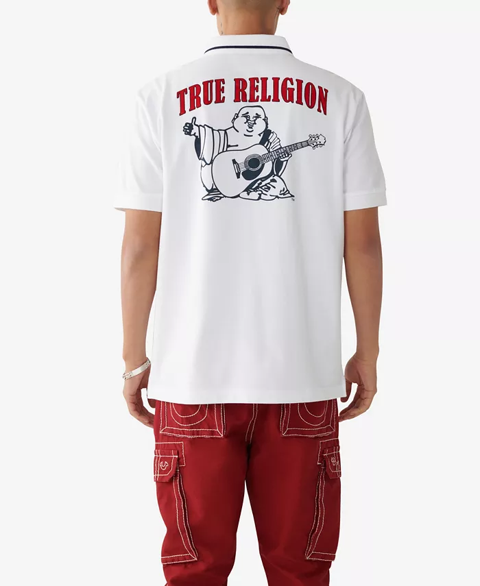 Men's Regular Fit Short Sleeve Buddha Logo Polo Shirt