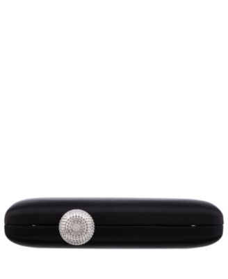 Satin Minaudiere Crystal Clasp Clutch