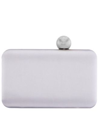 Satin Minaudiere Crystal Clasp Clutch