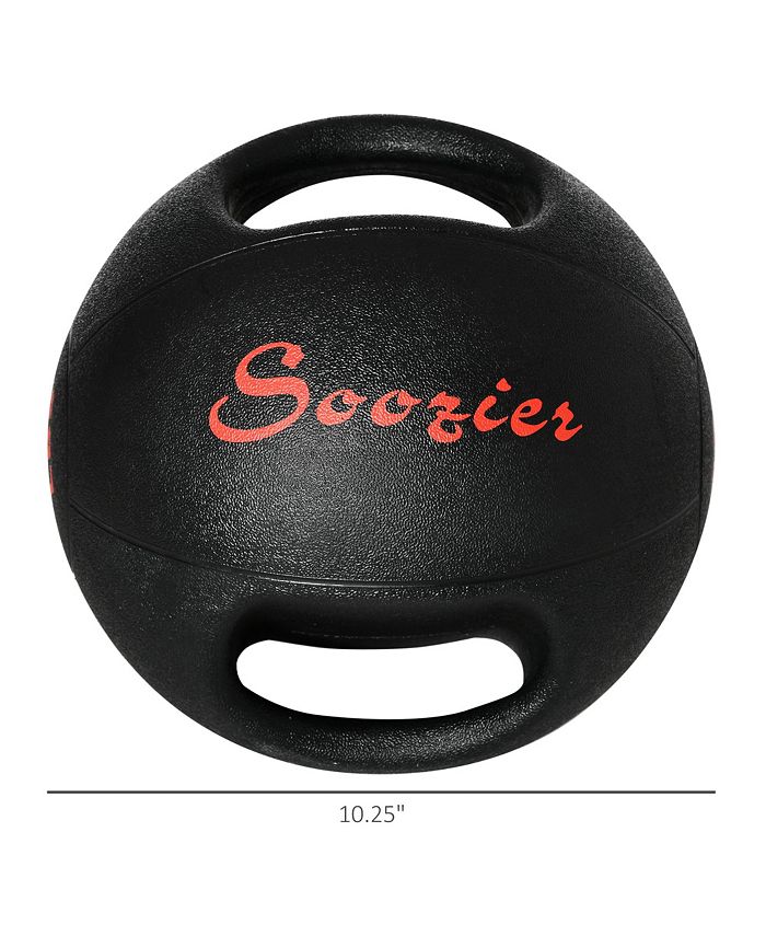 Soozier Medicine Ball with Handles, 18lbs Weighted Ball for Exercise
