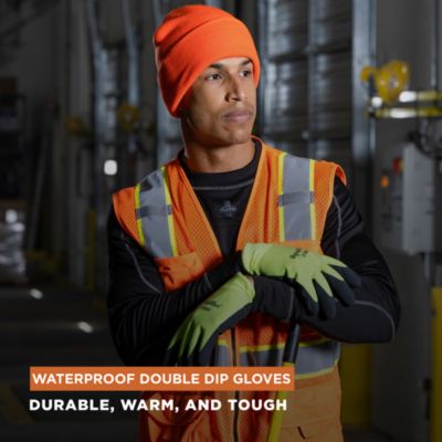 Men's Waterproof Double-Dip Insulated Gloves - Heavy-Duty, Non-Slip, 0°F Comfort Rating, Durable Cold Weather Work Gloves