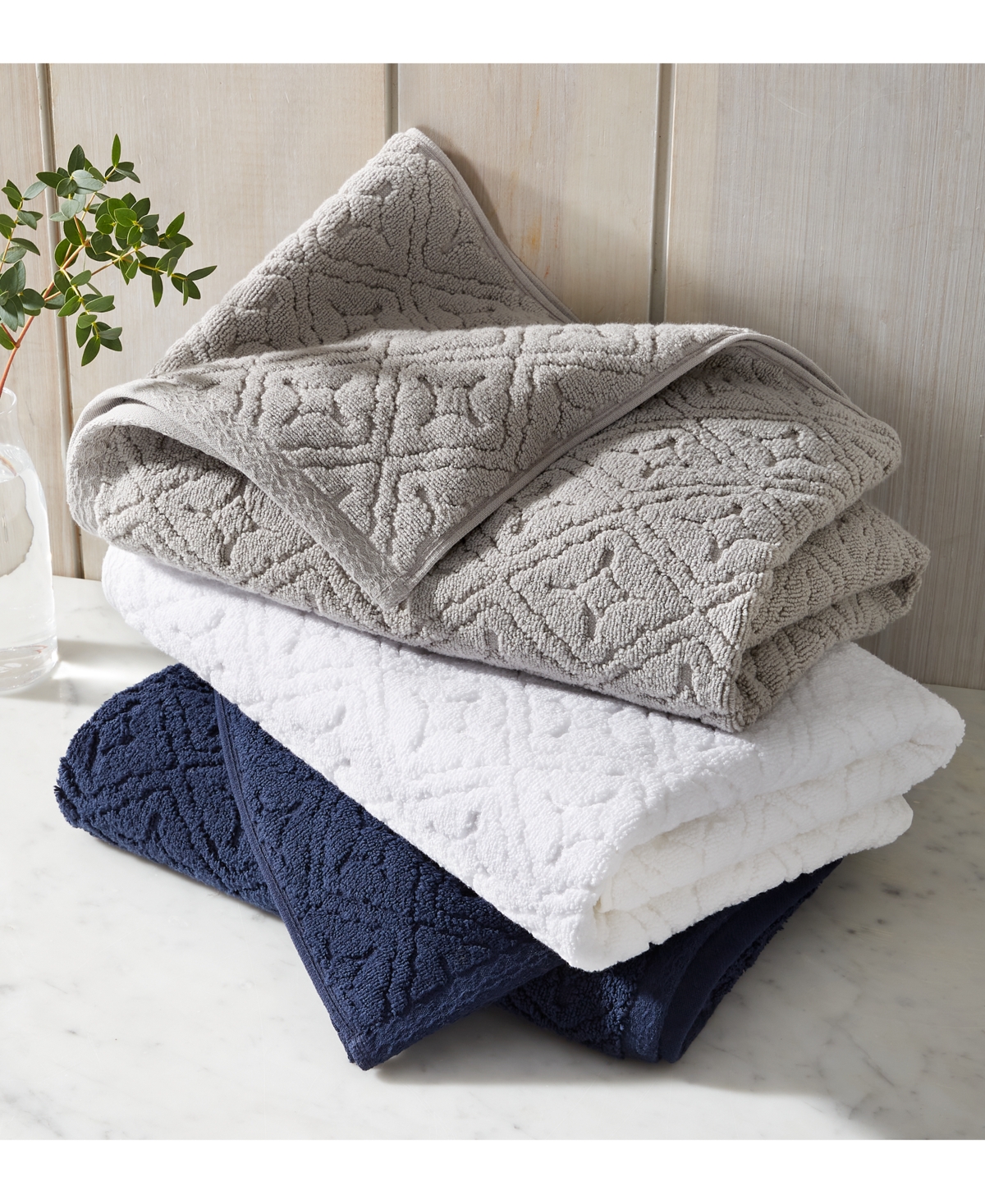 Hotel Collection Micro Cotton Sculpted Tonal Tile Towel, 30