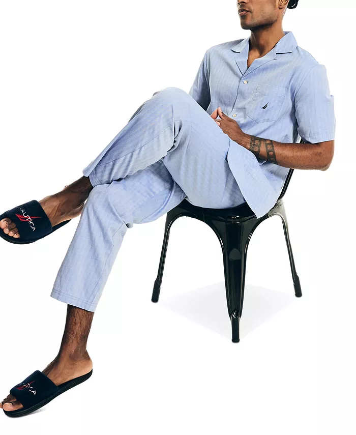 Men's Herringbone Comfort Cotton Pajama Shirt - thumbnail 4