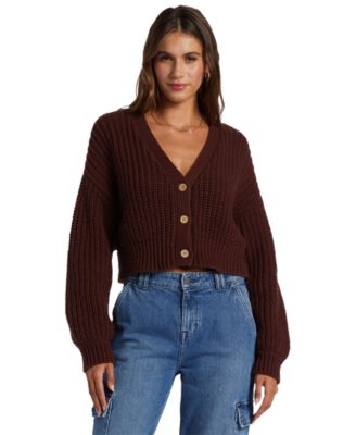 Roxy - Juniors' Sundaze Chunky Cropped Cardigan Sweater