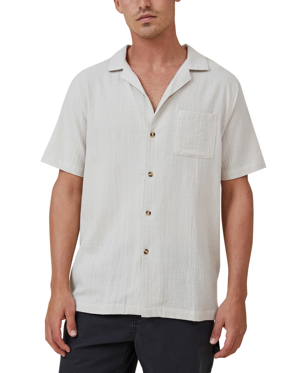 Shop Cotton On Men's Riviera Short Sleeve Shirt In Light Taupe