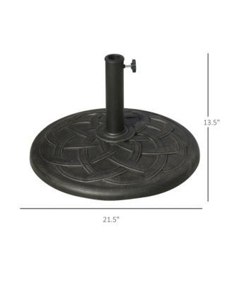 21.5" Round Resin Umbrella Holder Base w/ Decorative Pattern