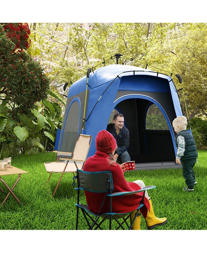 Outsunny Camping Tents 4 Person Pop Up Tent Quick Setup Automatic