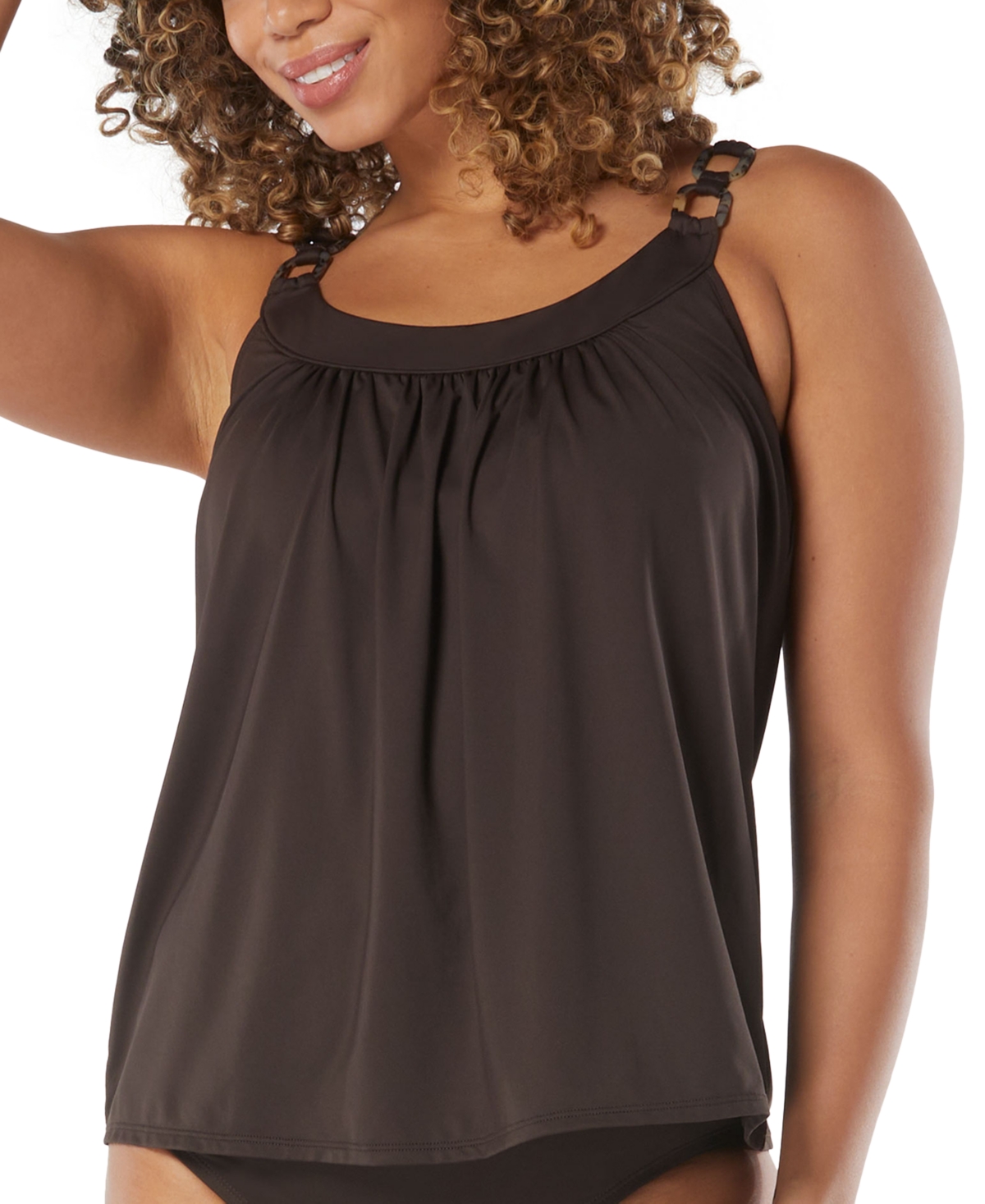 Coco Reef Women's Ultra Fit Embellished-strap Tankini Top In Brown