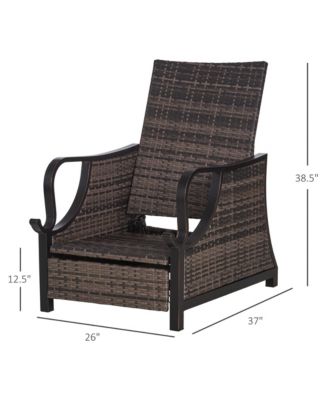 Outdoor Recliner Chair, PE Wicker Furniture, Dark