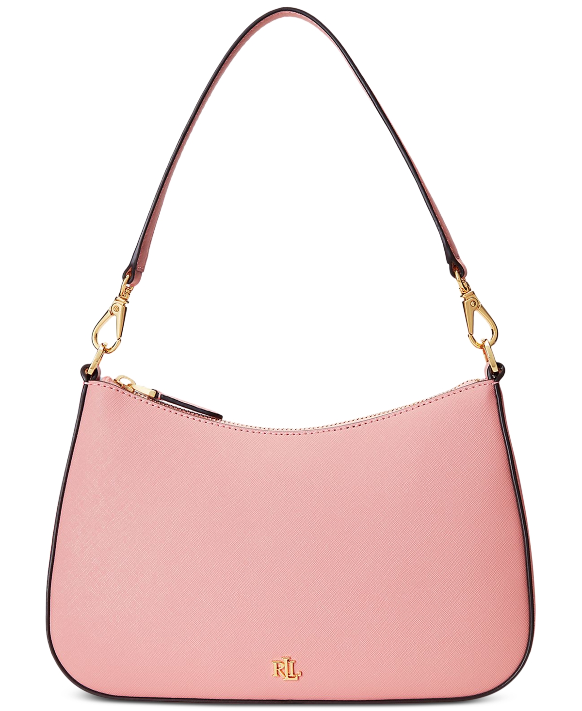 Ralph Lauren Women's Crosshatch Leather Medium Danni Shoulder Bag In Rose Tan