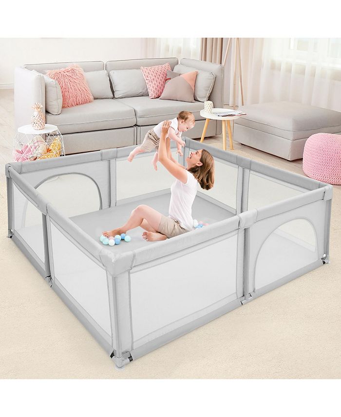 Costway Baby Playpen Infant Large Safety Play Center Yard w/ 50 Ocean