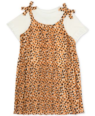 Rare Editions - Toddler Girls & Little Girls Pleated Animal Print Jumper Set