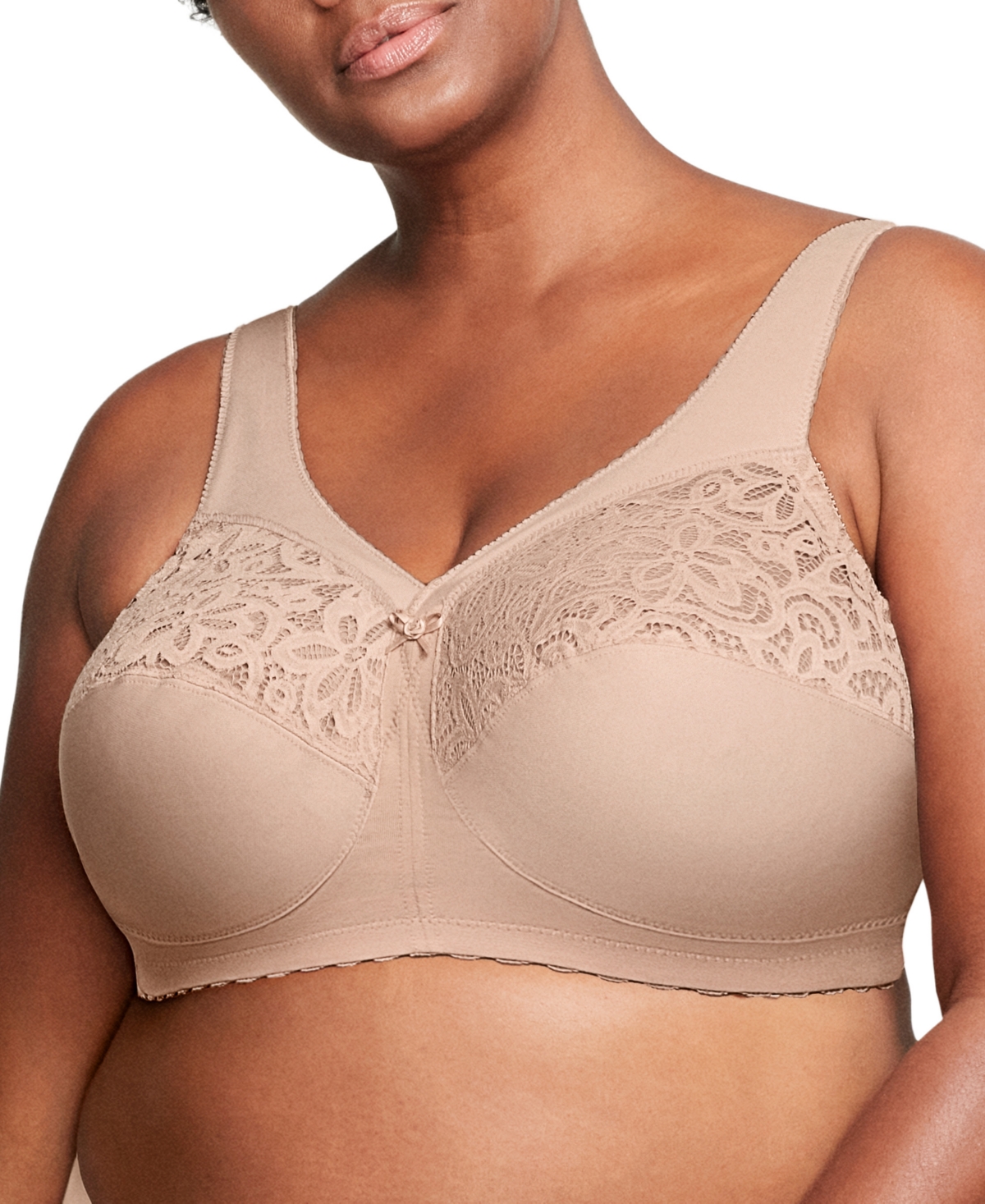 Glamorise Full Figure Plus Size MagicLift Active Wirefree Support Bra White  48C Women's