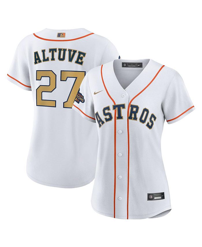 Nike Women's Jose Altuve White, Gold Houston Astros 2023 Gold Collection  Replica Player Jersey - Macy's
