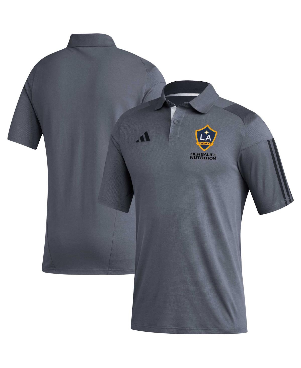 Men's adidas Gray La Galaxy 2023 On-Field Training Polo Shirt - Gray