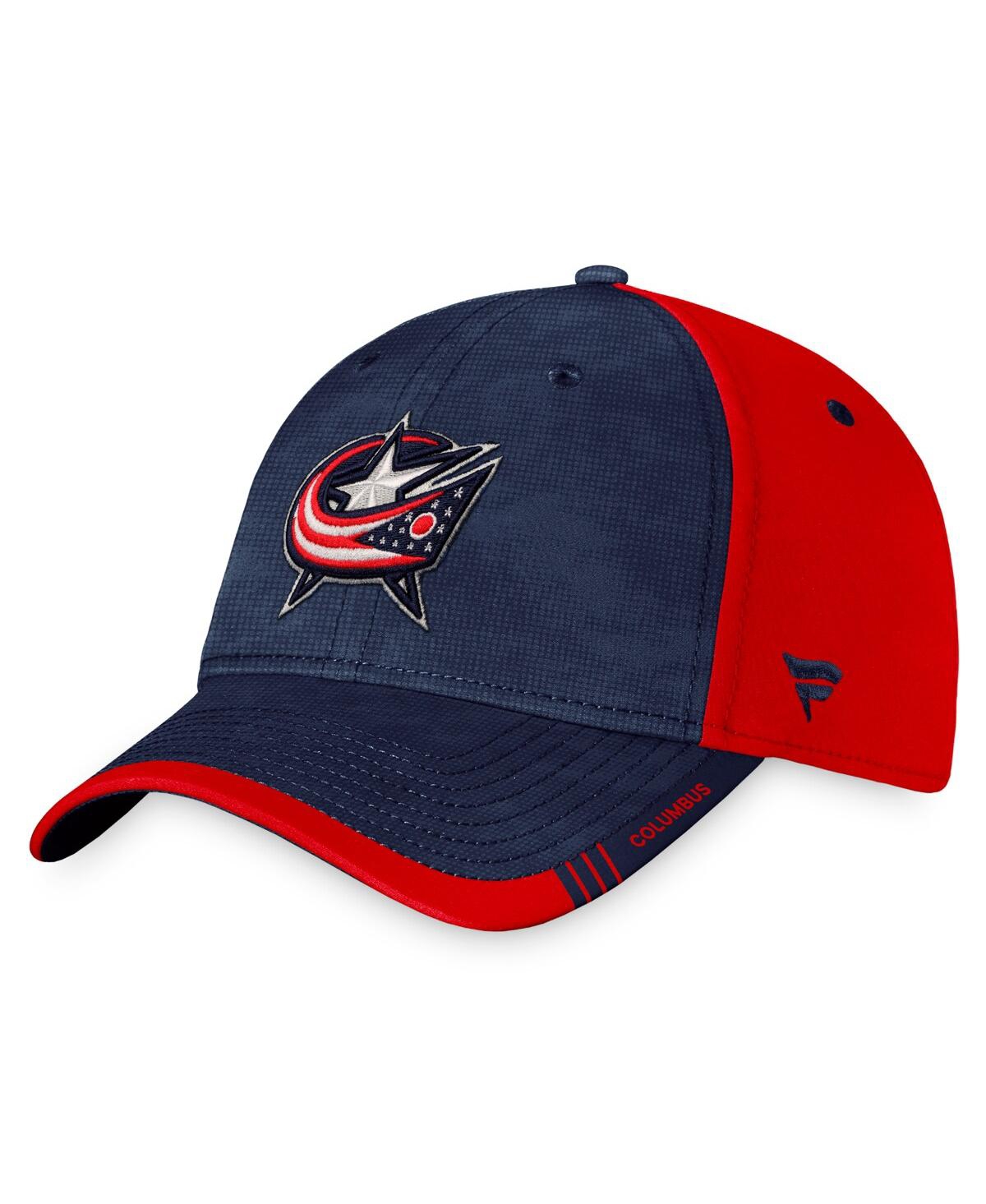 Shop Fanatics Men's  Navy, Red Columbus Blue Jackets Authentic Pro Rink Camo Flex Hat In Navy,red