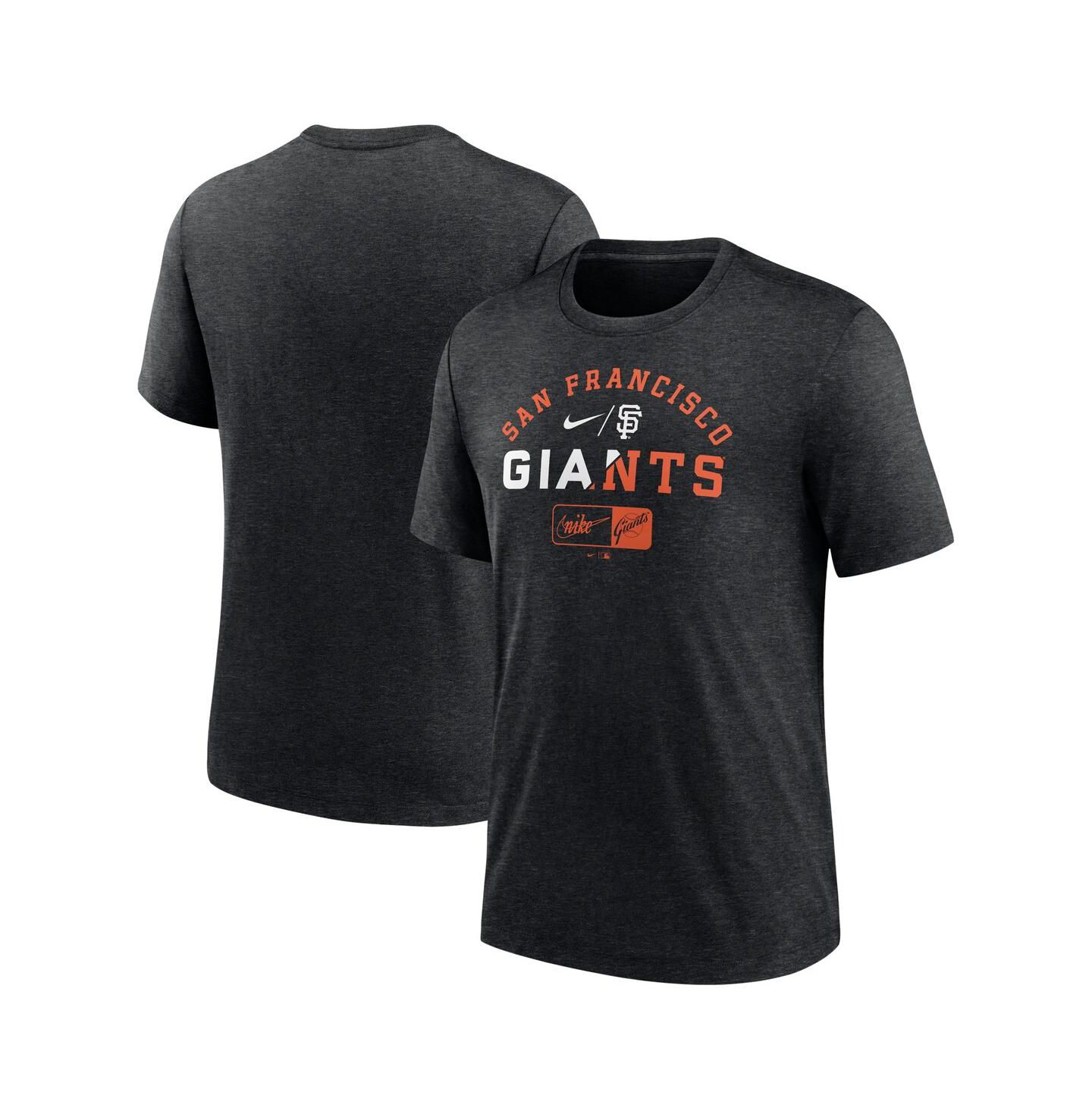 Мужская футболка Nike Heather Black San Francisco Giants Rewind Review Slash Tri-Blend — фото 1