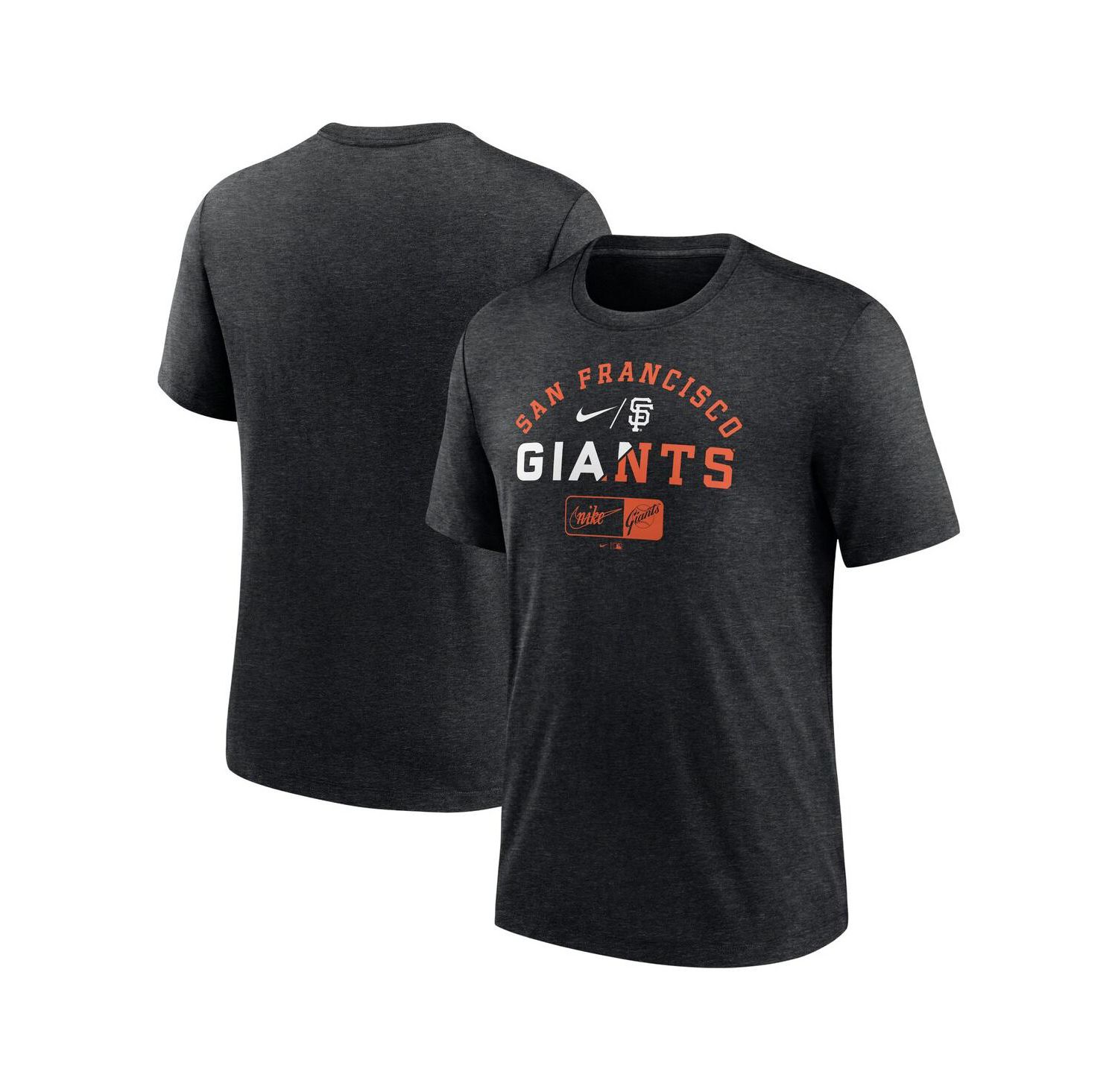 Men's Heather Black San Francisco Giants Rewind Review Slash Tri-Blend T-shirt