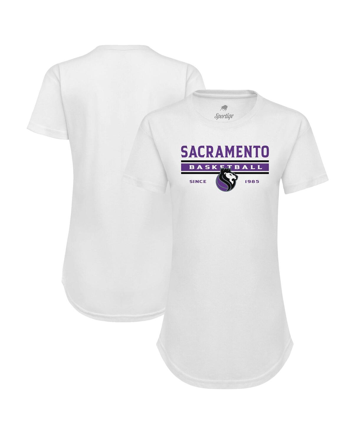 Women's Sportiqe White Sacramento Kings Origins Phoebe Tri-Blend T-shirt - White