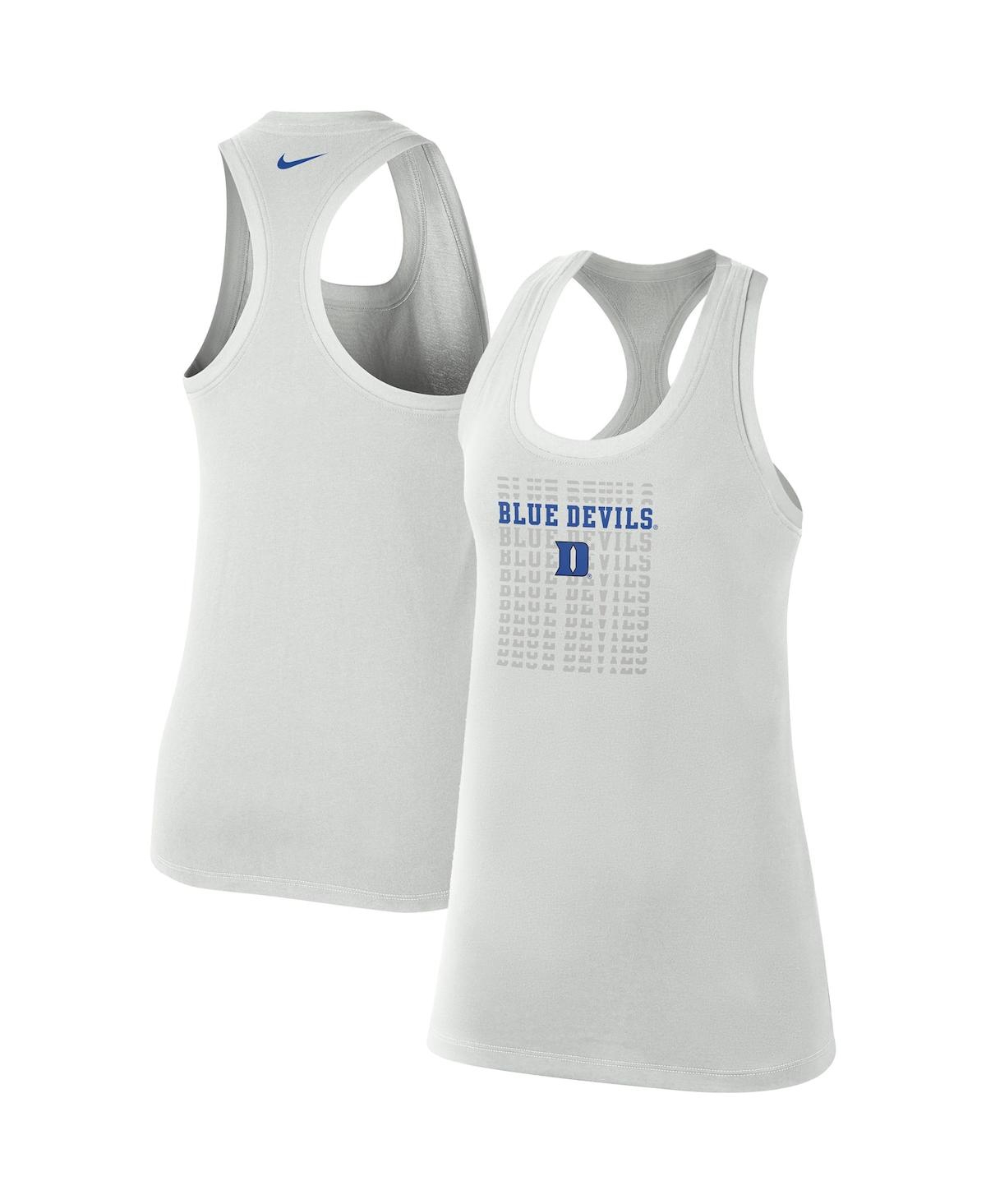 Shop Nike Women's  Gray Duke Blue Devils Game Time Tank Top