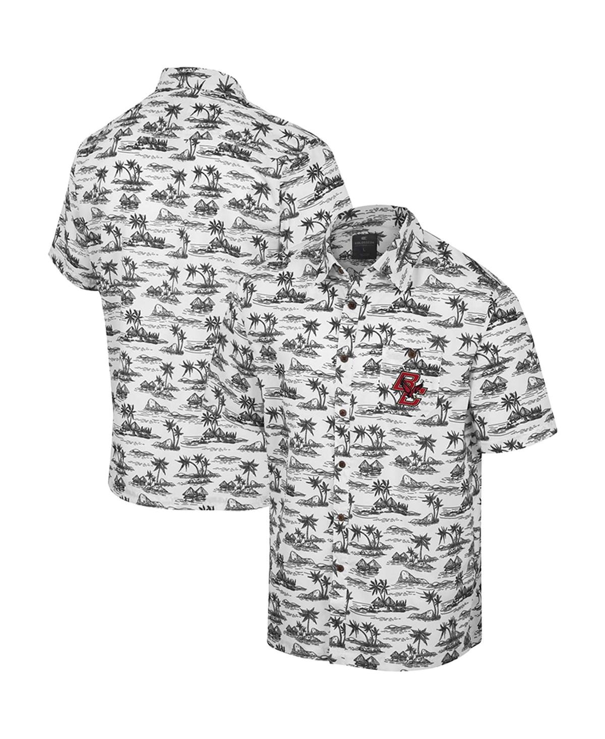 Colosseum White Boston College Eagles Spontaneous Is Romantic Camp Button-up Shirt In White