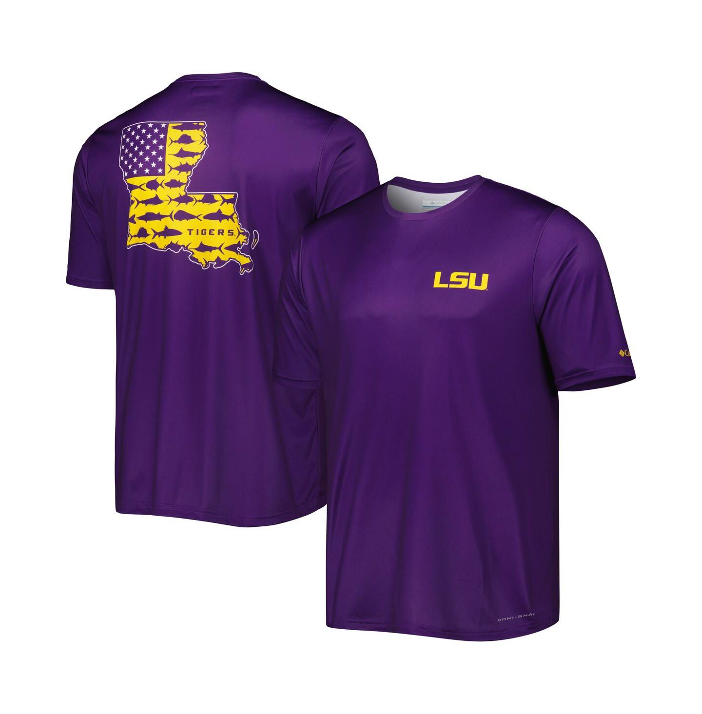 Мужская футболка Columbia Purple LSU Tigers Terminal Tackle Omni-Shade — фото 2