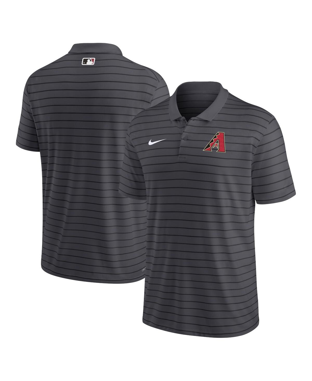 Men's NikeArizona Diamondbacks Authentic Collection Victory Striped Performance Polo Shirt - Heather Charcoal