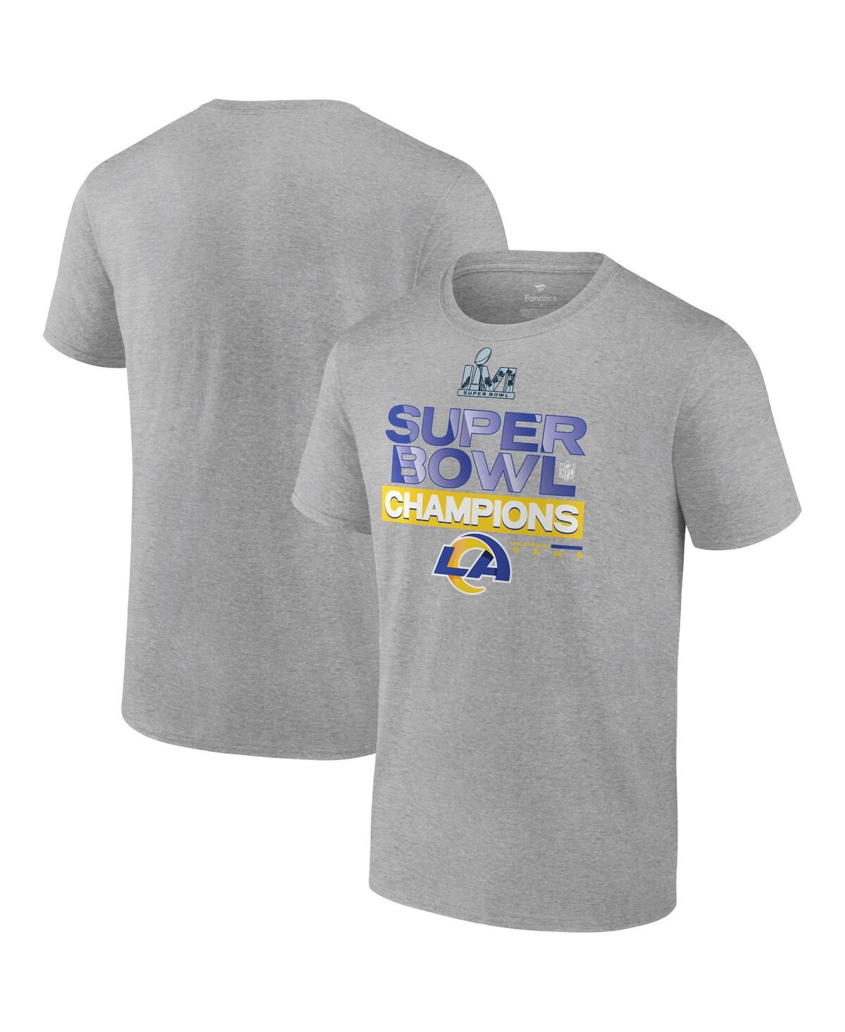 Men's FanaticsLos Angeles Rams Super Bowl Lvi Champions Locker Room Trophy Collection T-shirt - Heathered Gray