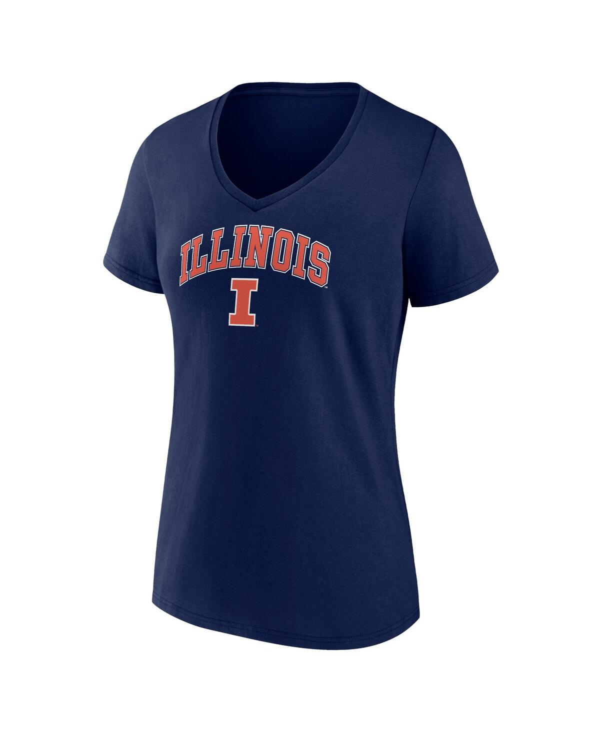 Fanatics Women's  Navy Illinois Fighting Illini Evergreen Campus V-neck T-shirt In Navy