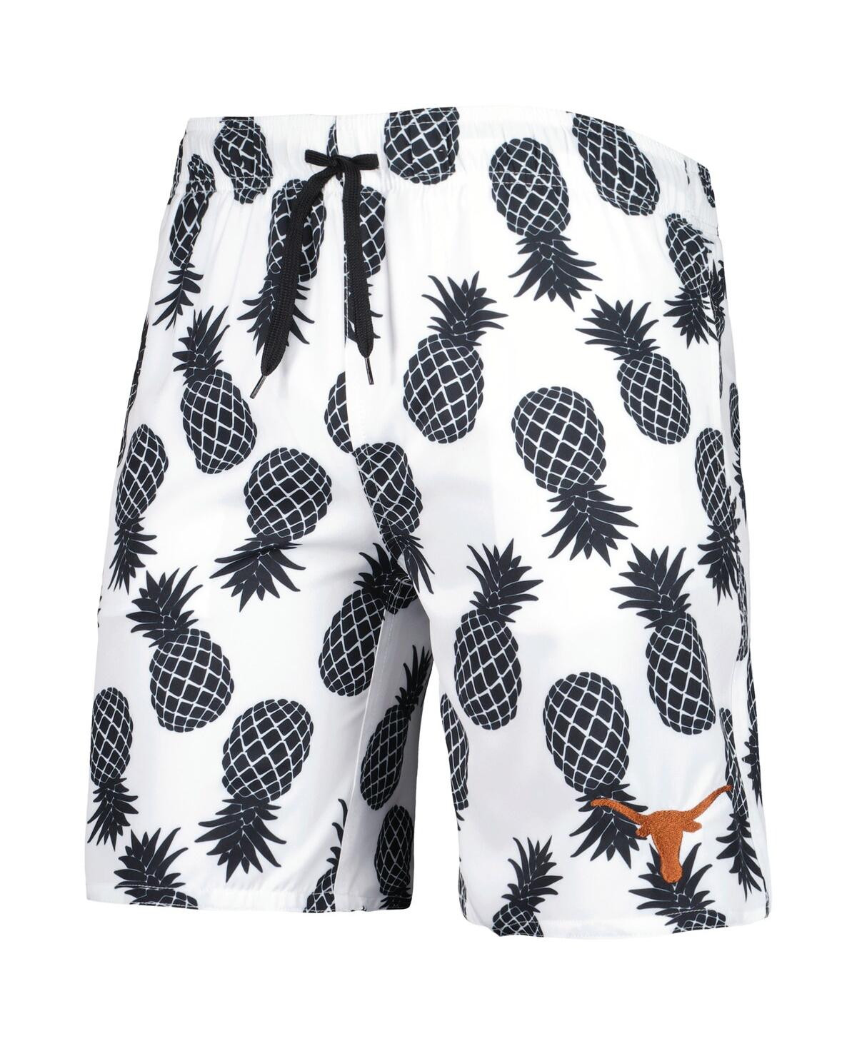 Shop Colosseum Men's  White Texas Longhorns Pineapples Swim Shorts
