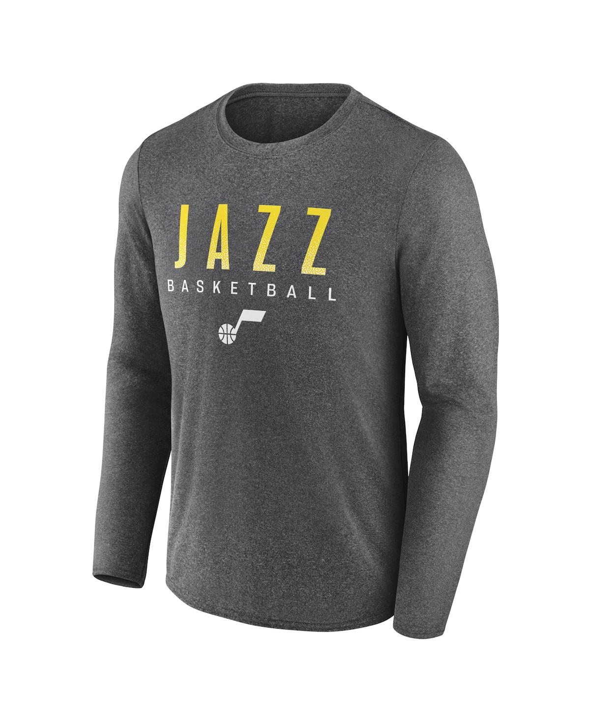 Fanatics Branded Heather Charcoal Utah Jazz Where Legends Play Iconic Practice Long Sleeve T-shirt In Heather Charcoal