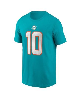 Men's Tyreek Hill Aqua Miami Dolphins Player Name and Number T-shirt