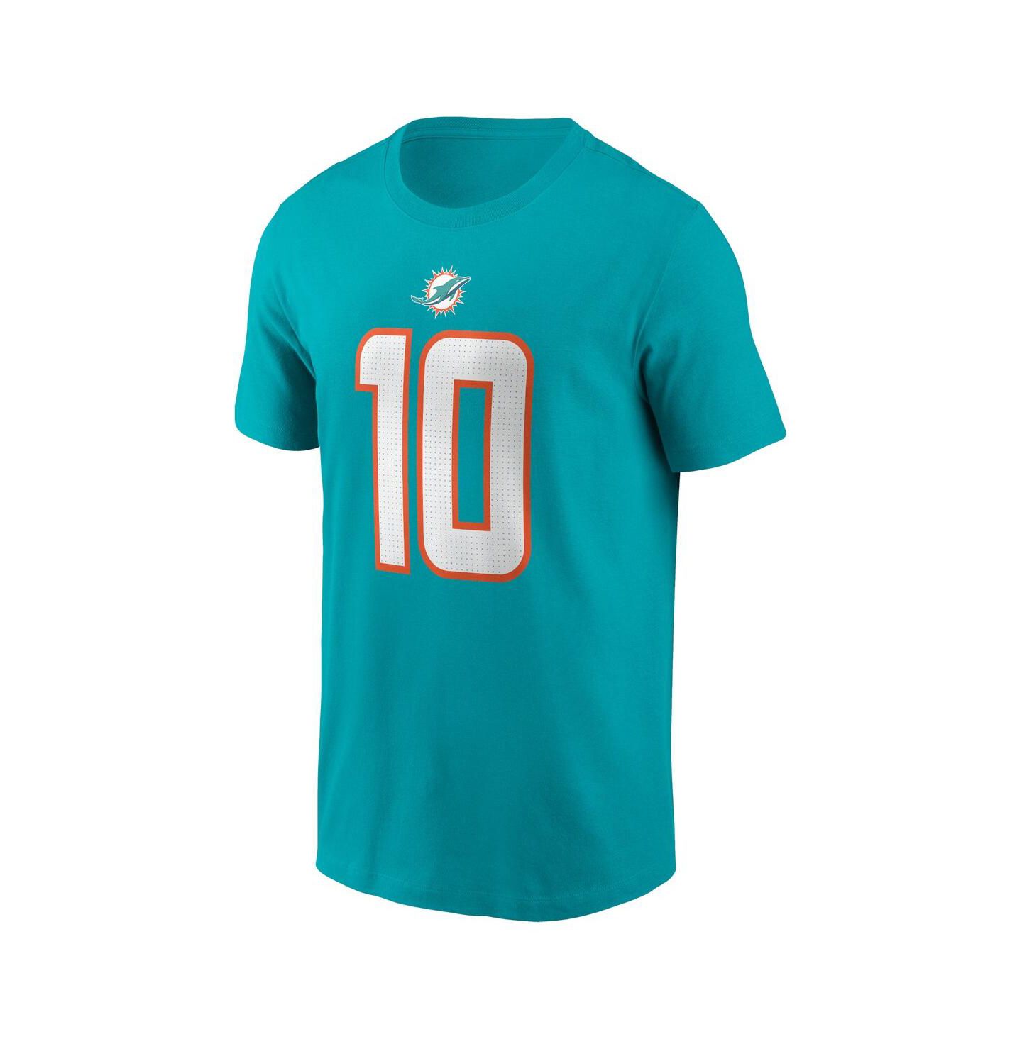 Мужская футболка Nike Tyreek Hill Aqua Miami Dolphins Player Name and Number — фото 3
