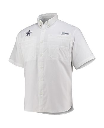 Men's White Dallas Cowboys Tamiami Omni-Shade Button-Down Shirt