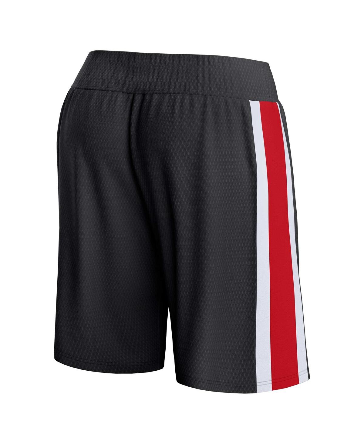 Shop Fanatics Men's  Black Portland Trail Blazers Referee Iconic Mesh Shorts