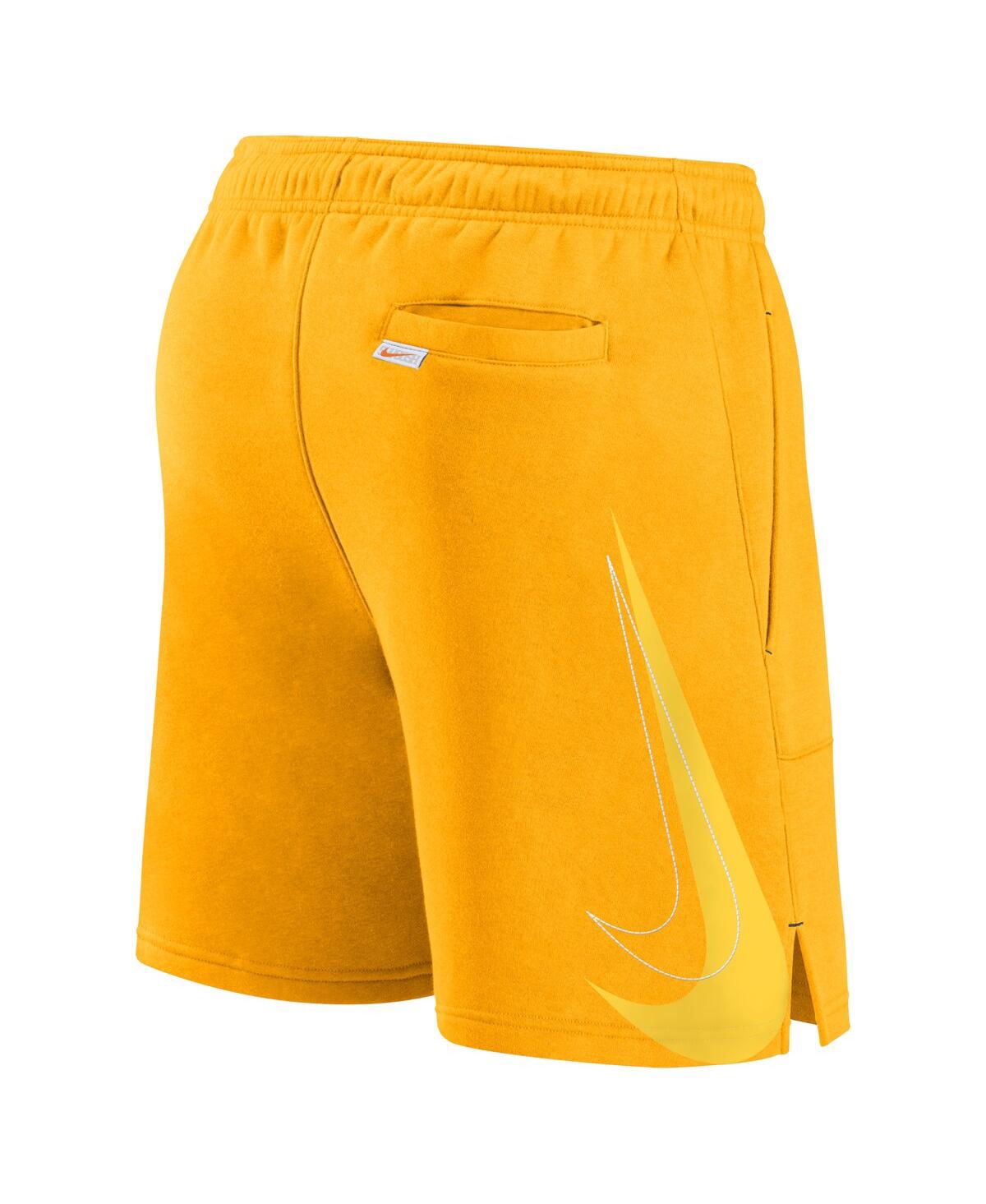 Shop Nike Men's  Gold Milwaukee Brewers Statement Ball Game Shorts
