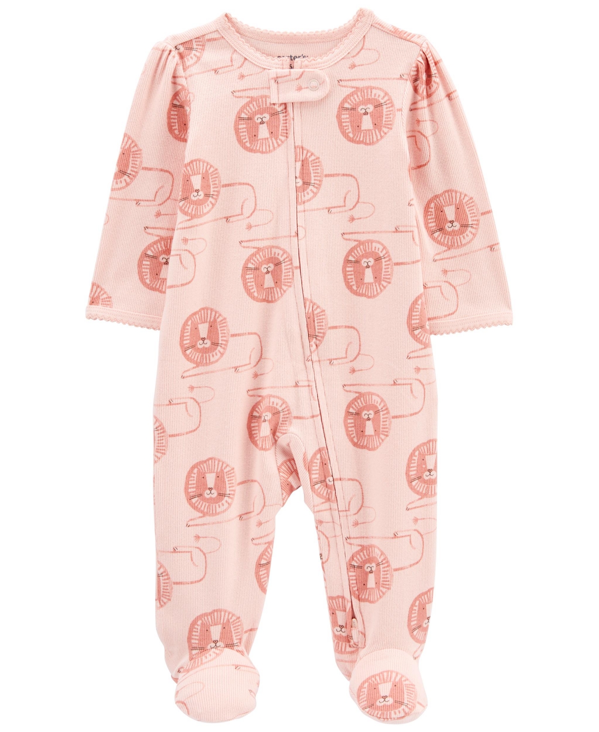 CARTER'S BABY GIRLS LION ZIP UP COTTON BLEND SLEEP AND PLAY