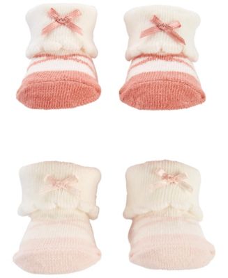 Carter's Baby Girls Folded Cuff Sock Booties, Pack Of 2 - Macy's