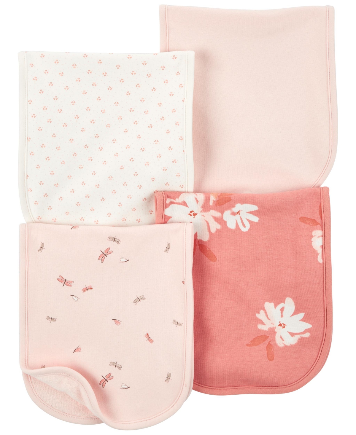 Carter's Baby Girls Burp Cloths, Pack Of 4 In Pink