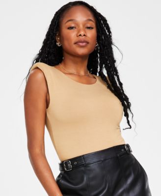 Bar III - Women's Round-Neck Sleeveless Bodysuit
