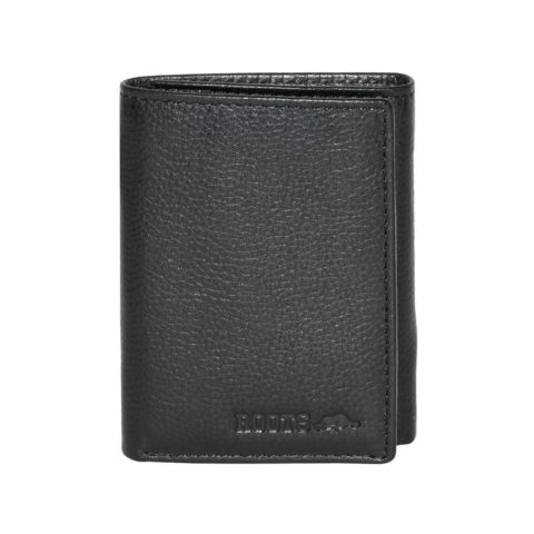 Мужской кошелёк Roots Men Leather Trifold Wallet, цвет: Чёрный