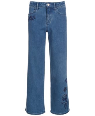 Epic Threads - Big Girls Floral-Detail Wide-Leg Jeans