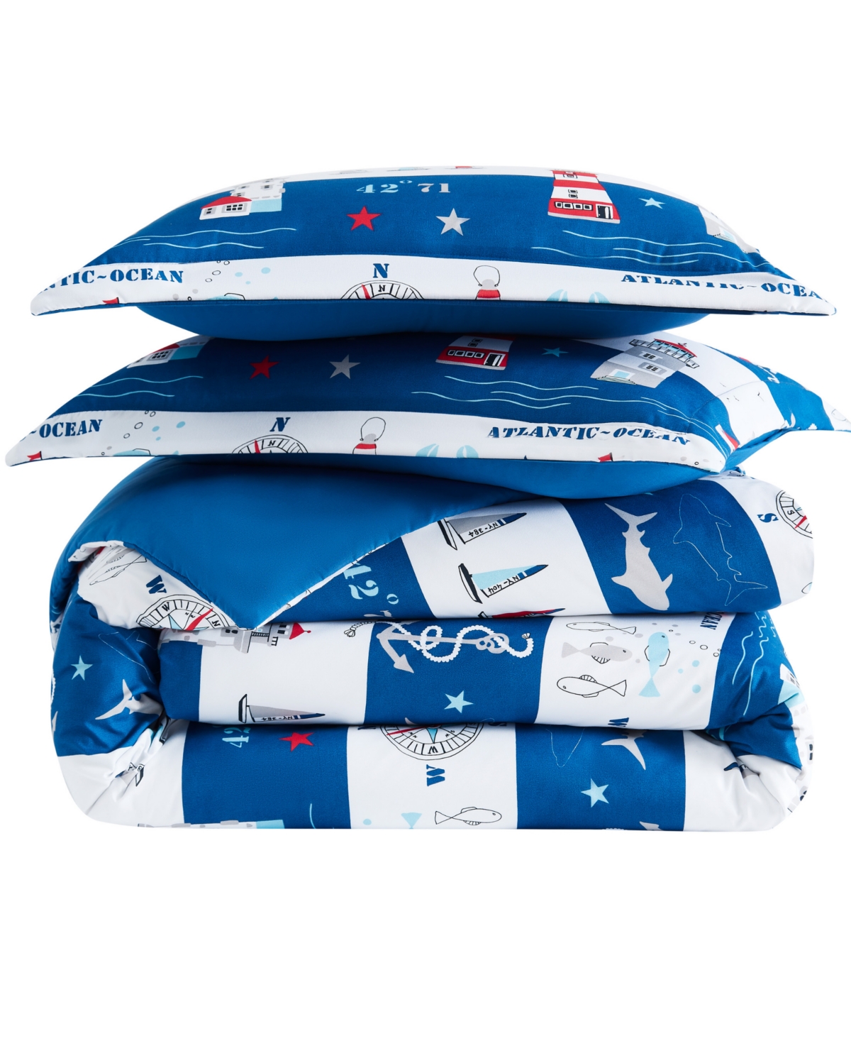 Southshore Fine Linens Atlantic Oversized Reversible 3 Piece Comforter Set,