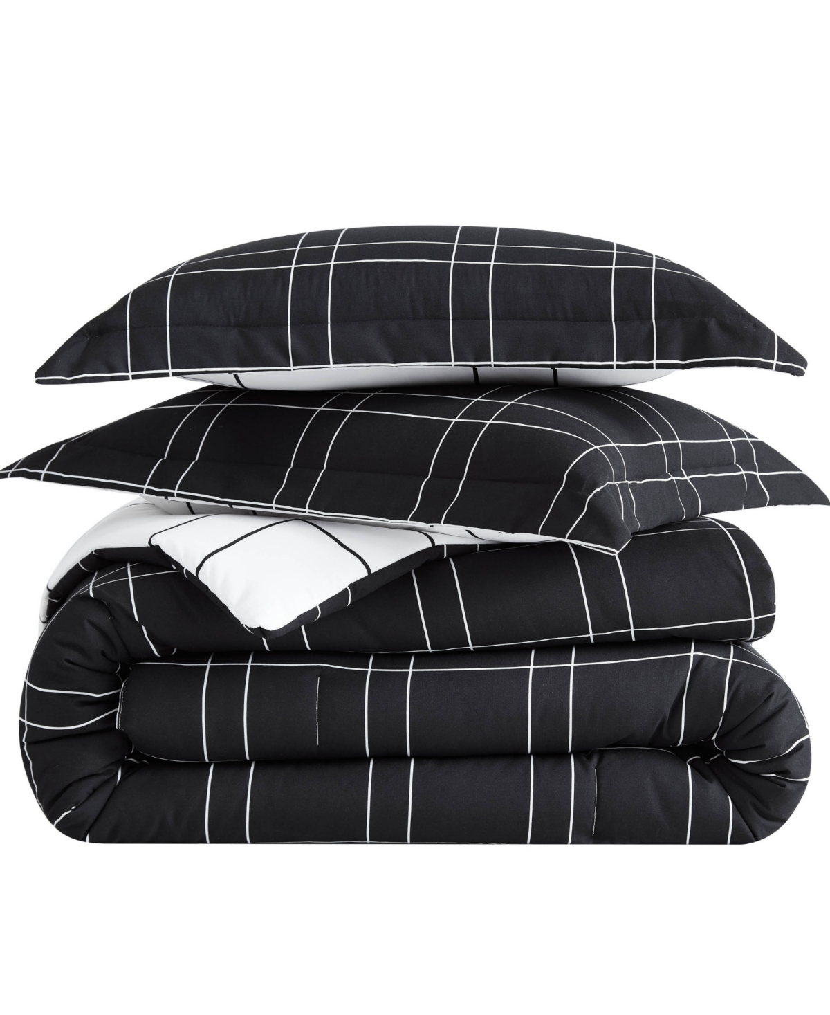 Southshore Fine Linens Urban Grid Oversized 3 Piece Comforter Set,