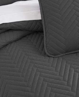 Solid Color Chevron 3-Pc. Quilt Set, Queen