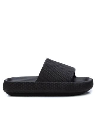 Women's Rubber Flat Sandals By  Black